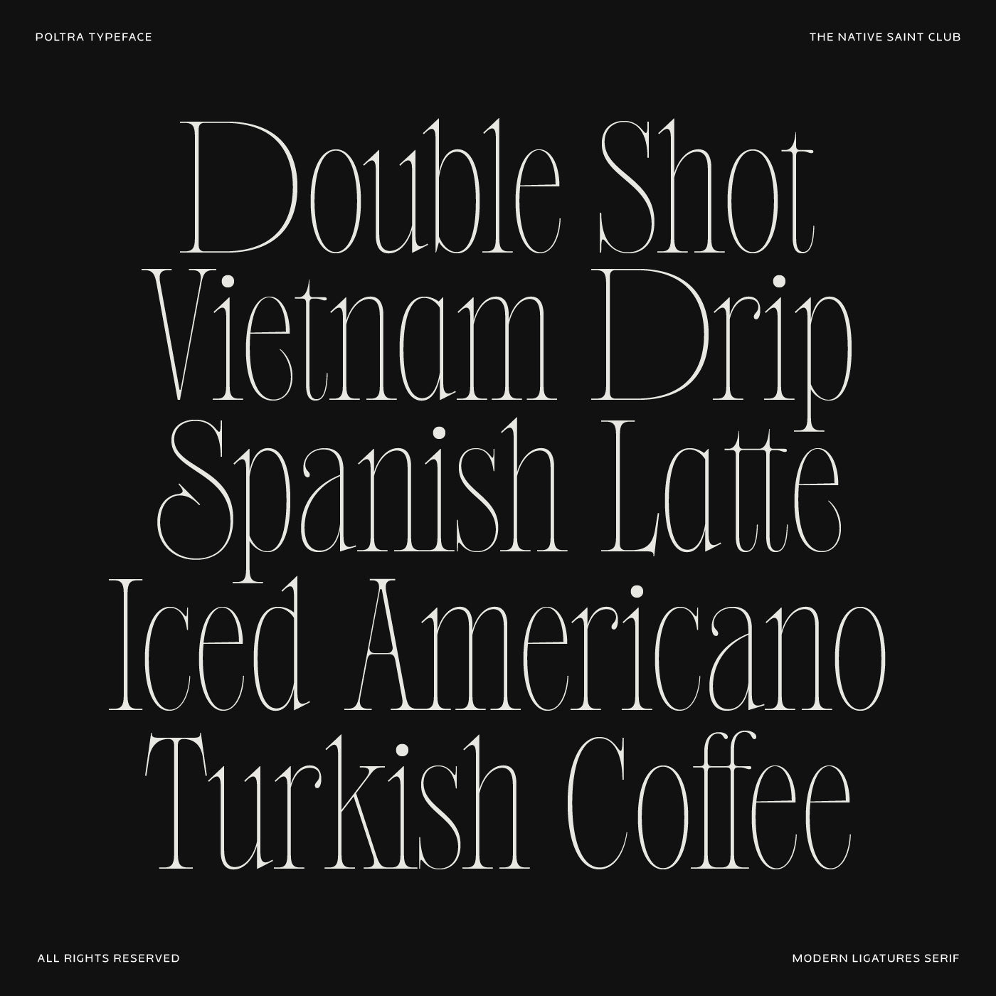 Poltra Typeface The Native Saint Club