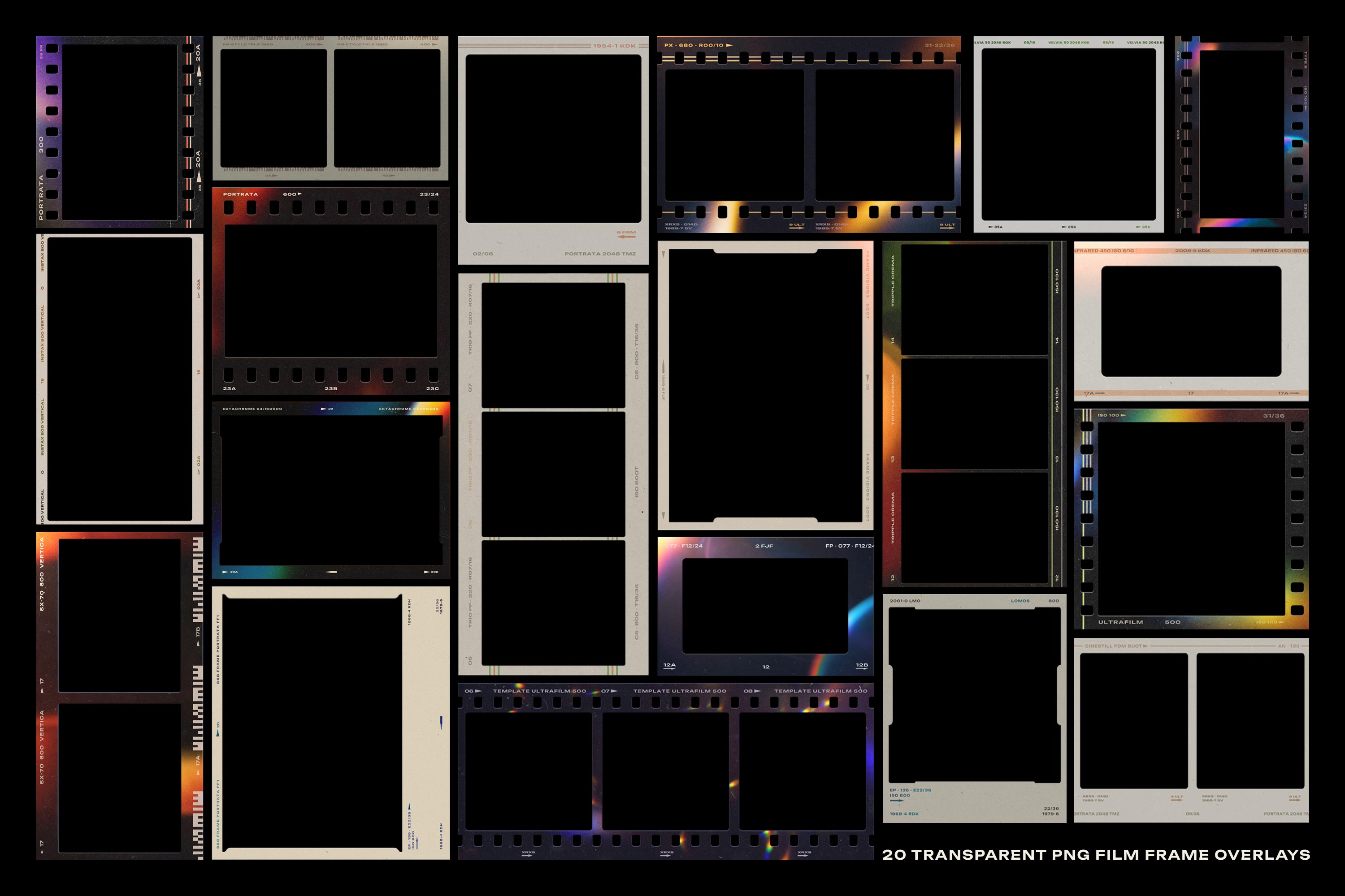 20 Film Frames Overlays Pixelbuddha