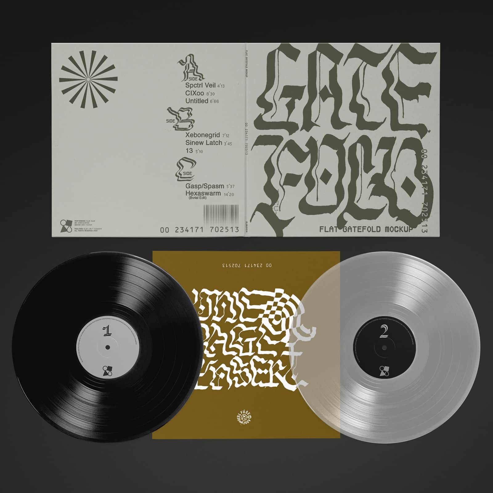 Flat Gatefold Vinyl Mockup Pack Glue Lab