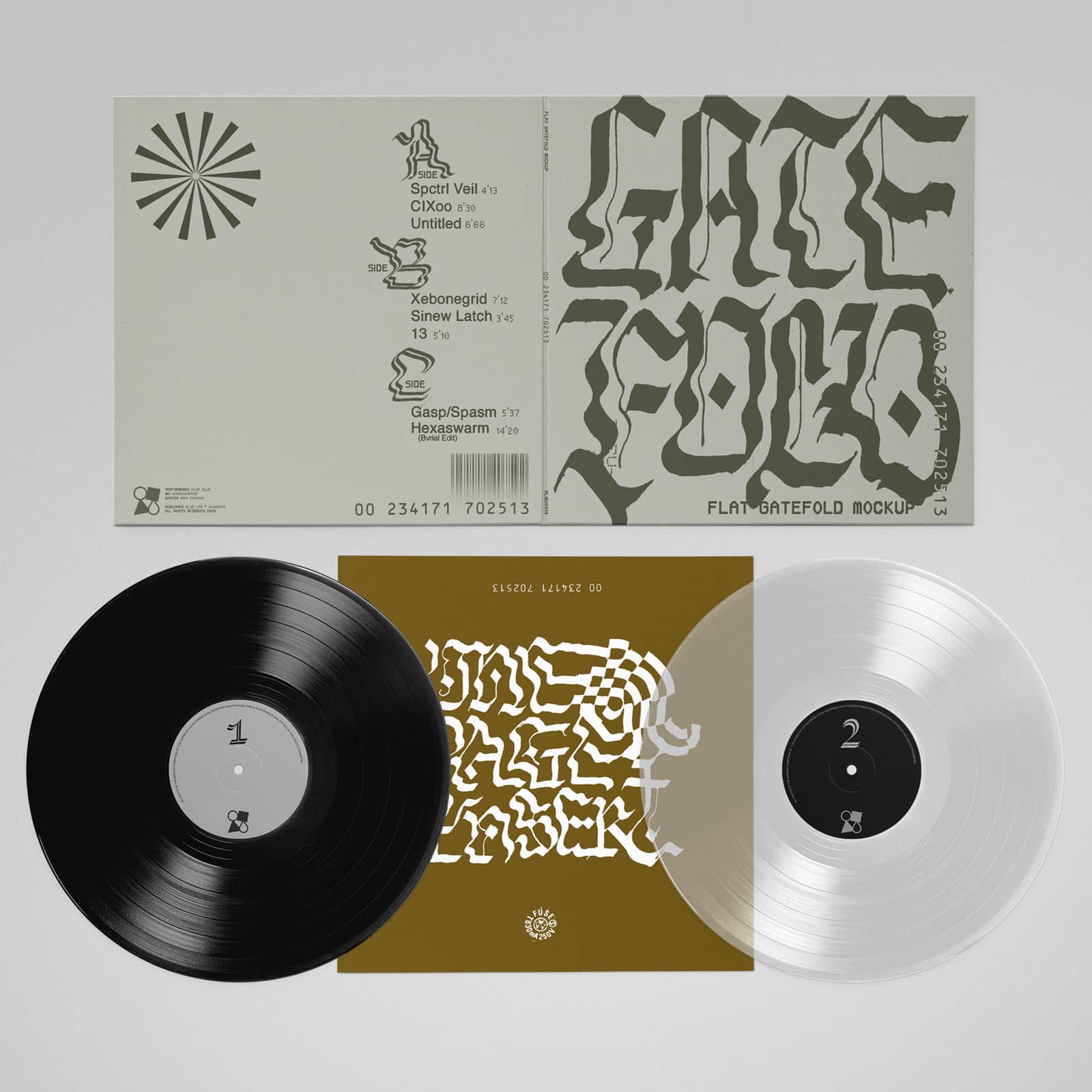 Flat Gatefold Vinyl Mockup Pack Glue Lab