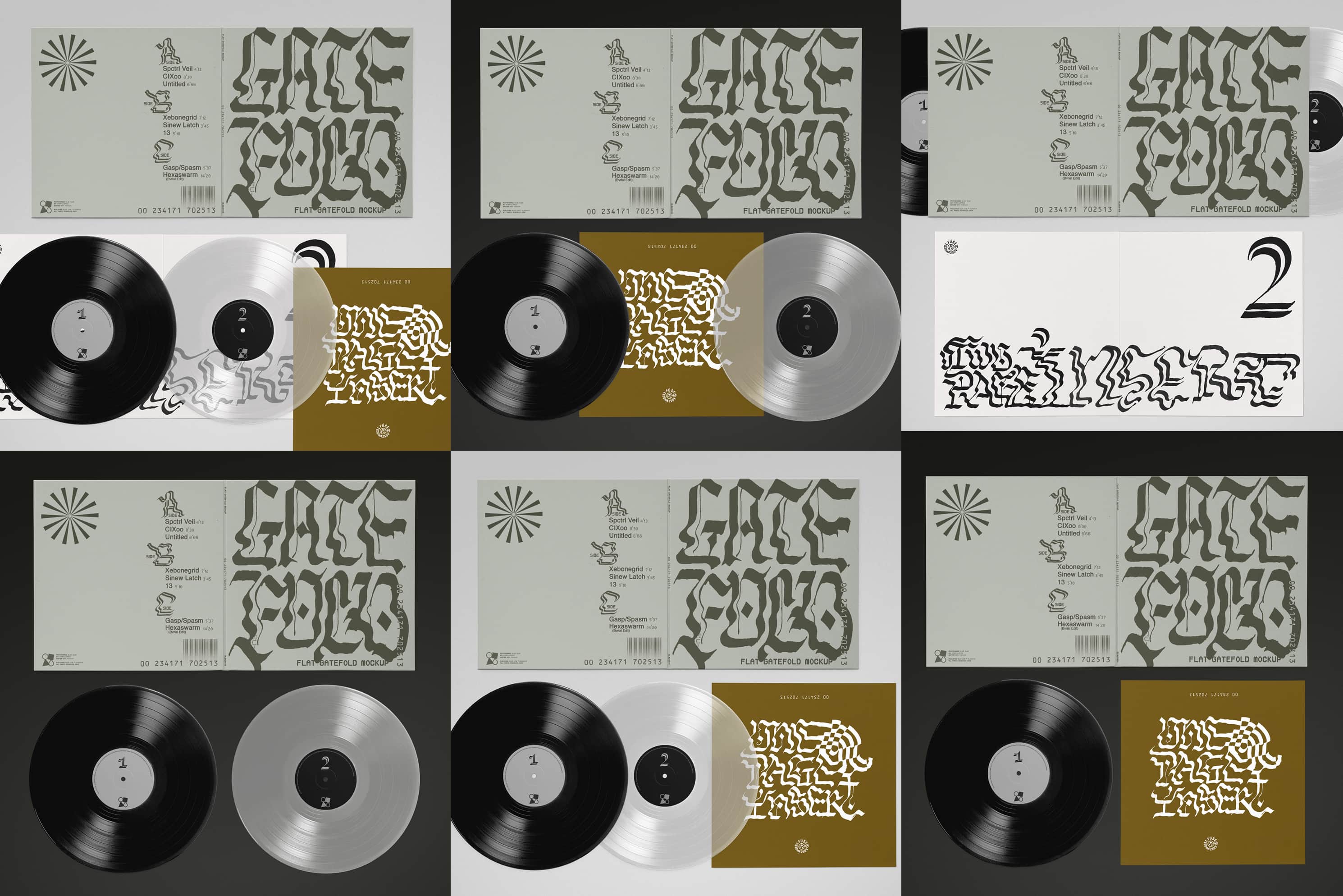 Flat Gatefold Vinyl Mockup Pack Glue Lab