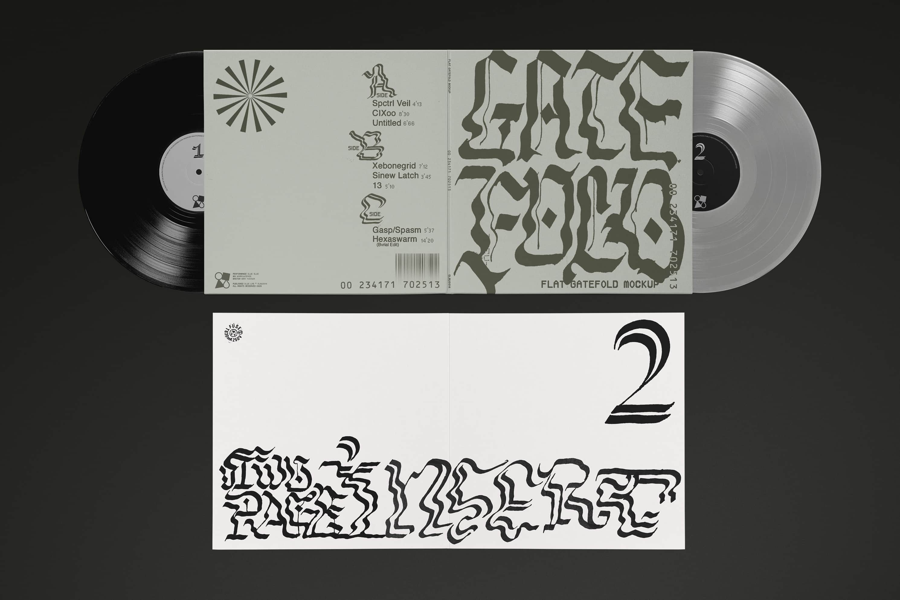 Flat Gatefold Vinyl Mockup Pack Glue Lab