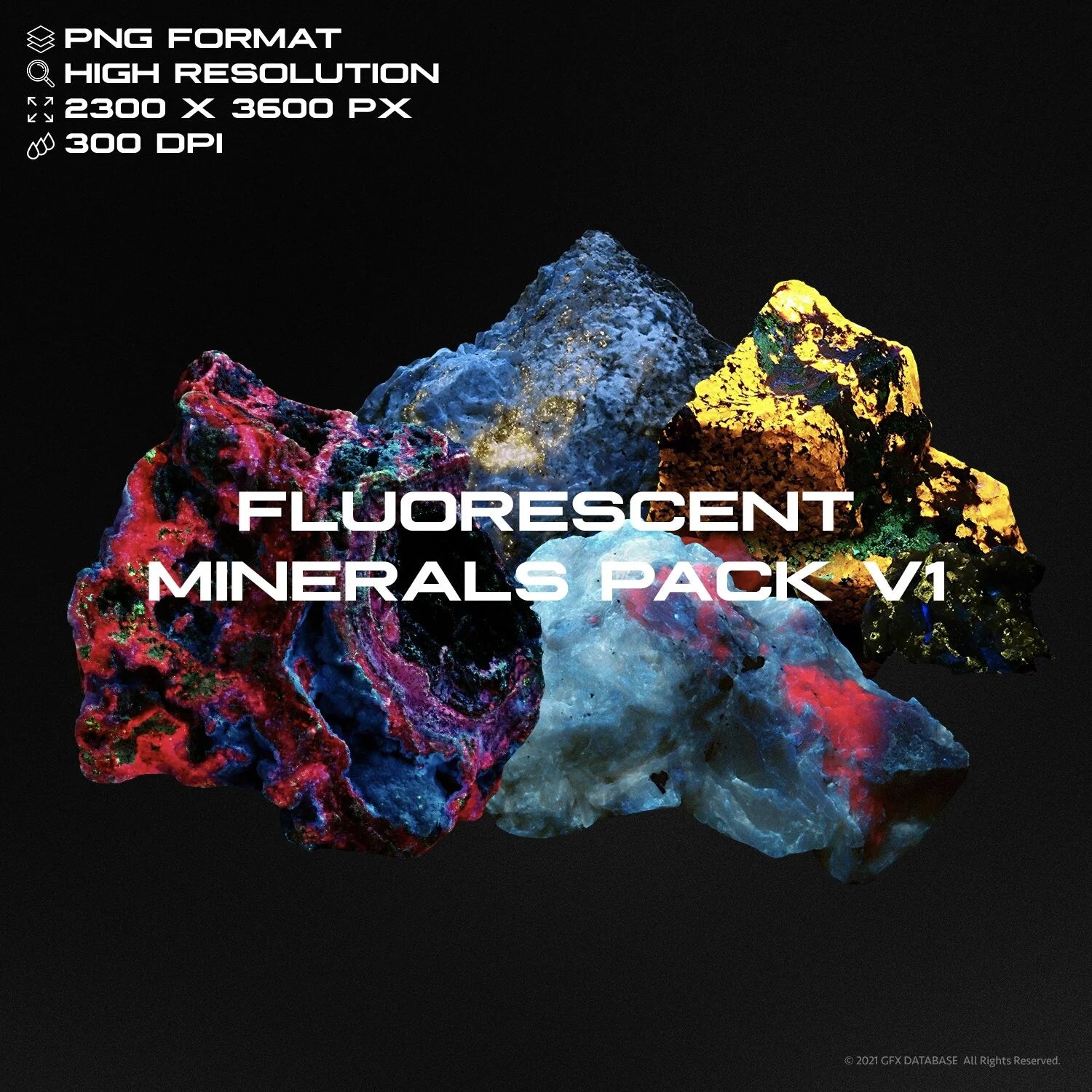 Fluorescent Minerals Pack (Vol.1) GFX Database