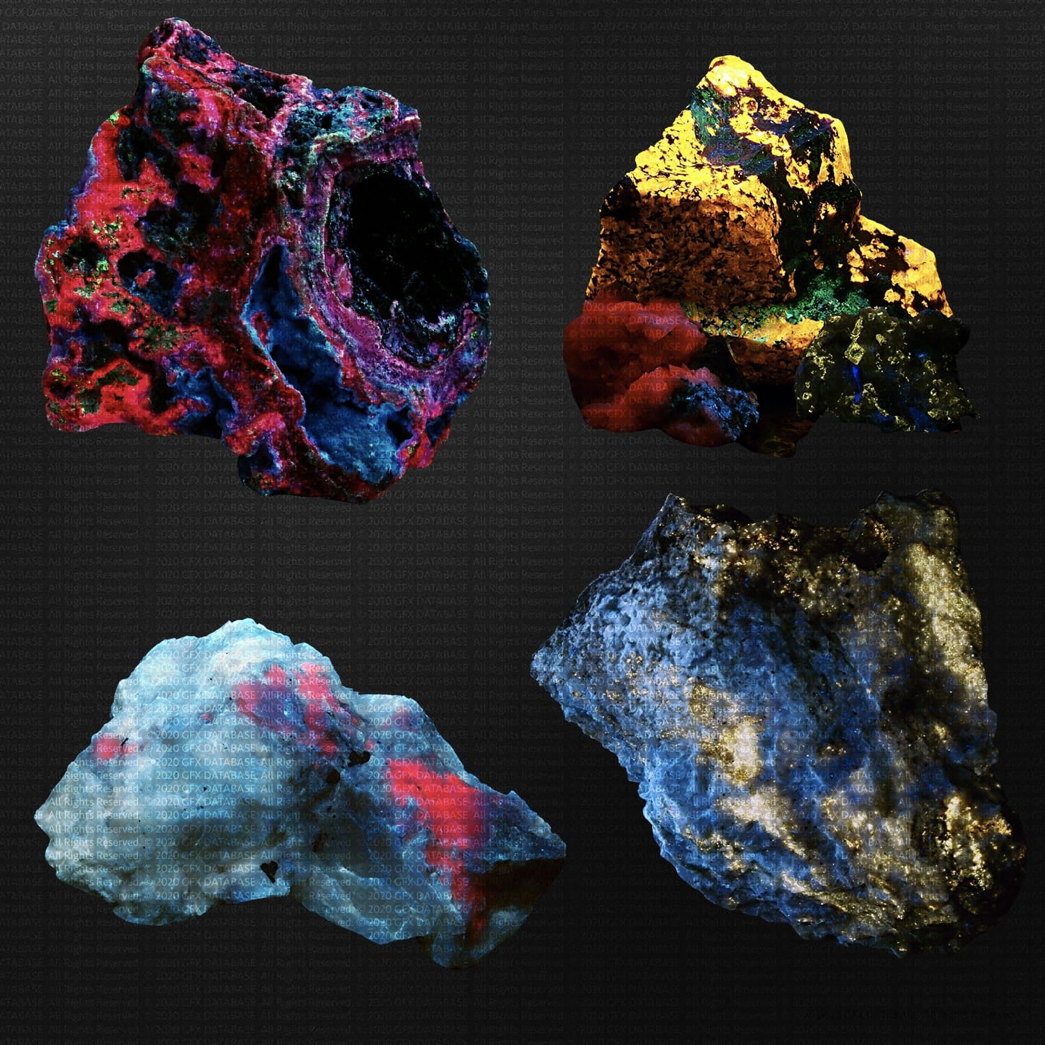 Fluorescent Minerals Pack (Vol.1) GFX Database