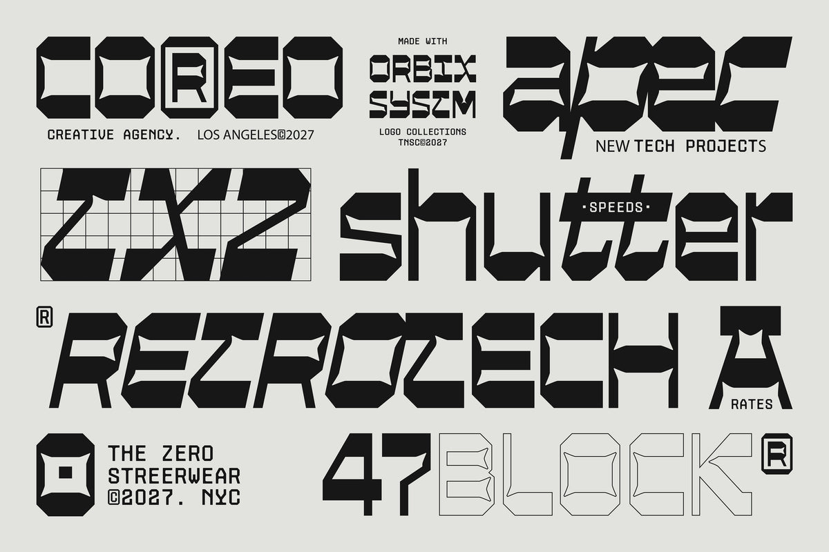 TNSC Orbyx Systm Typeface The Native Saint Club