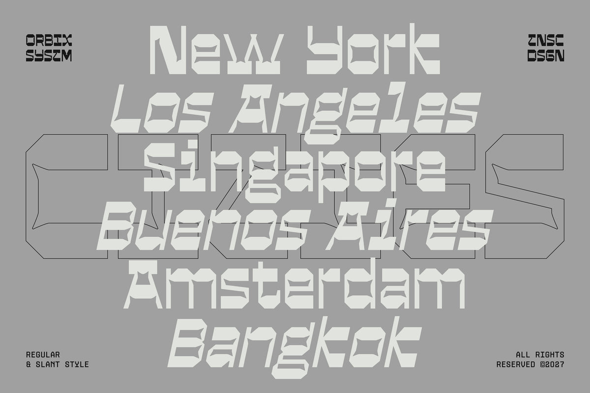 TNSC Orbyx Systm Typeface The Native Saint Club