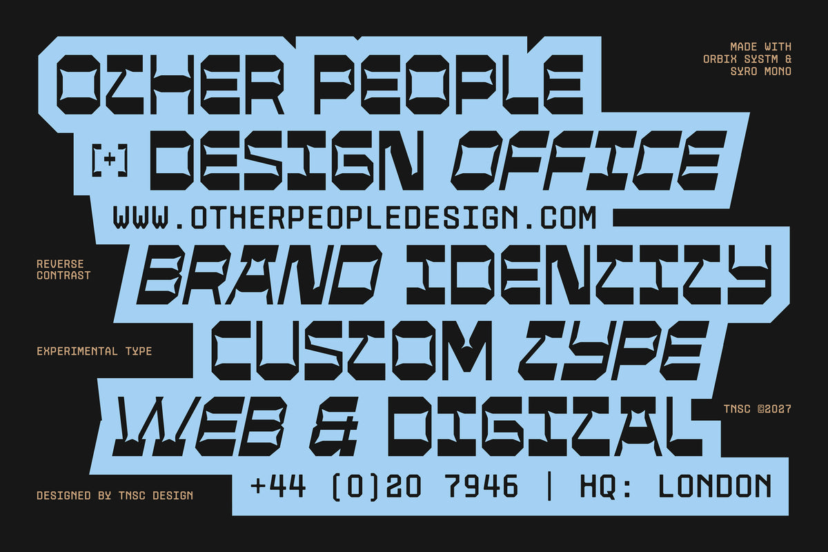TNSC Orbyx Systm Typeface The Native Saint Club