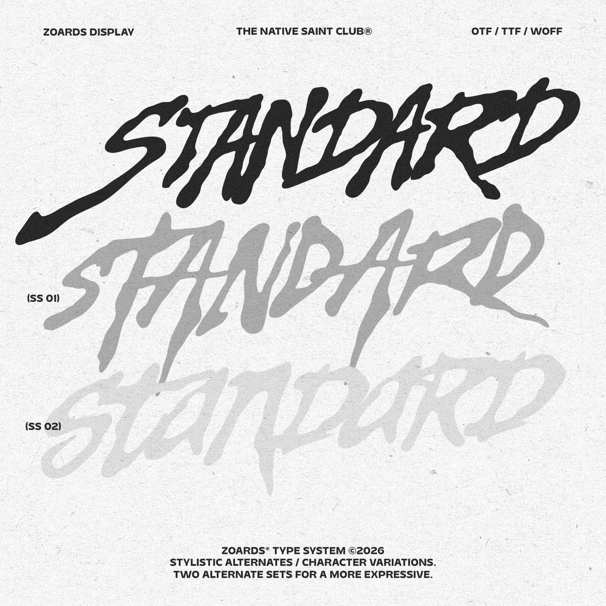 Zoards Typeface TNSC The Native Saint Club