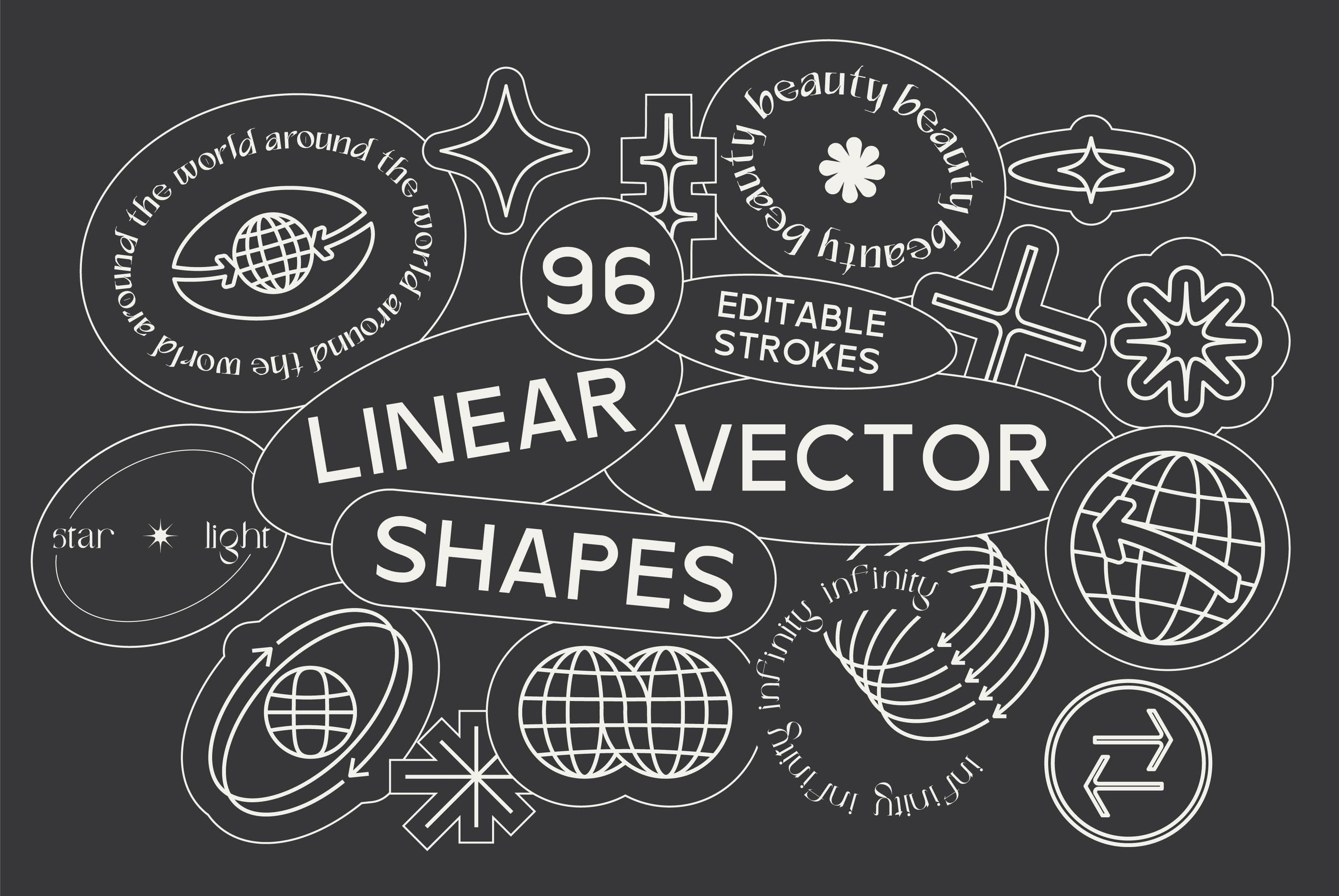 96 Linear Vector Shapes - Part 1 Vanzyst
