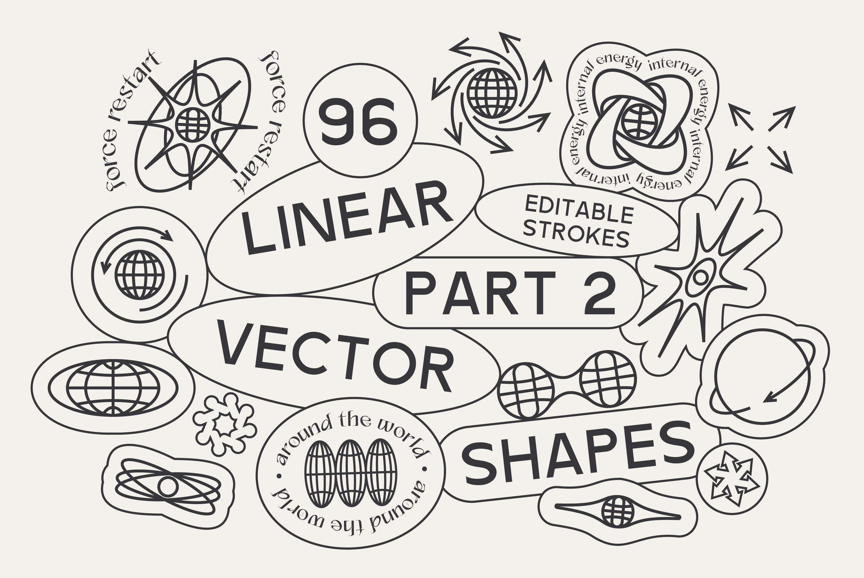 96 Linear Vector Shapes - Part 2 Vanzyst