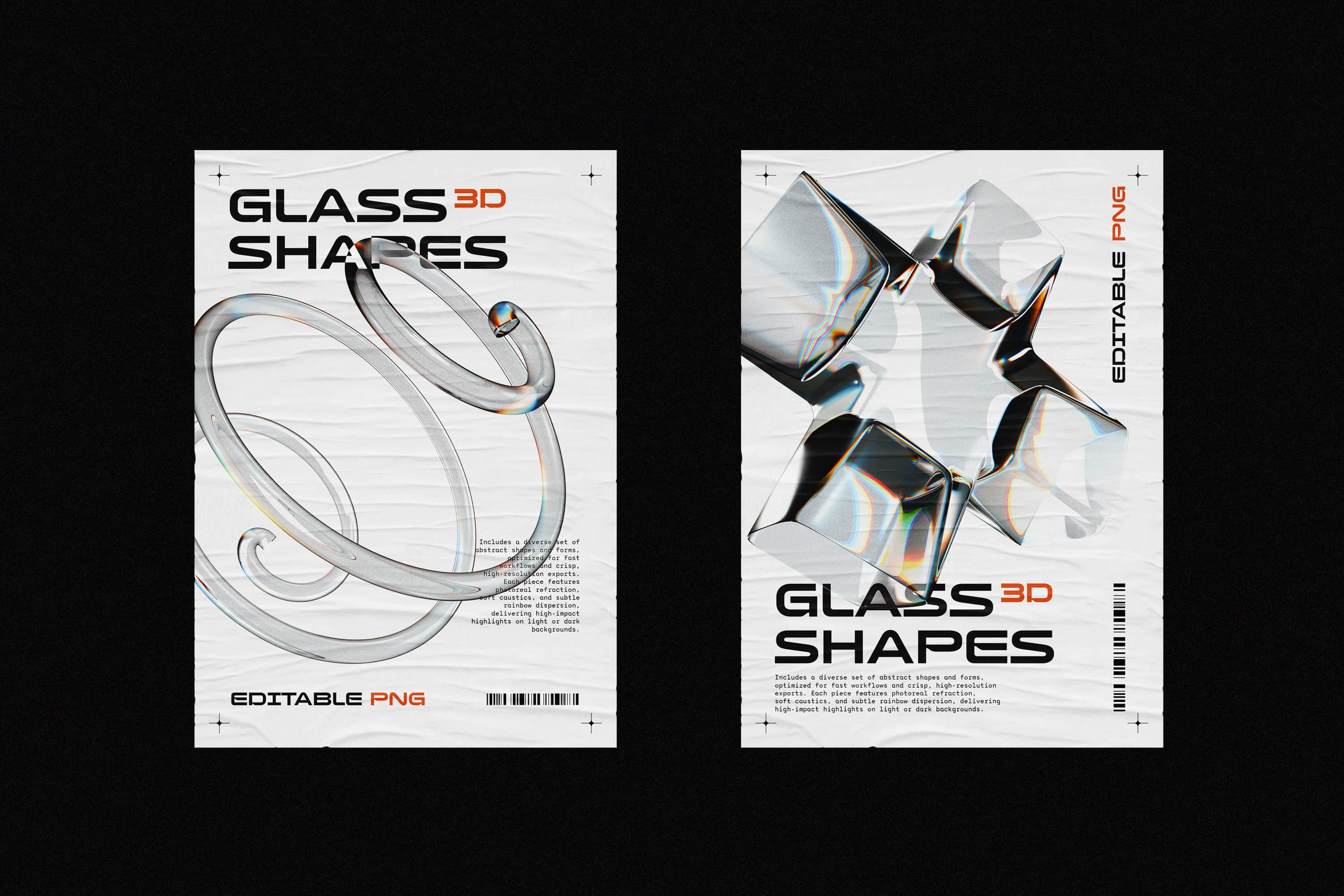 Liquid Glass 3D Shapes Pixelbuddha
