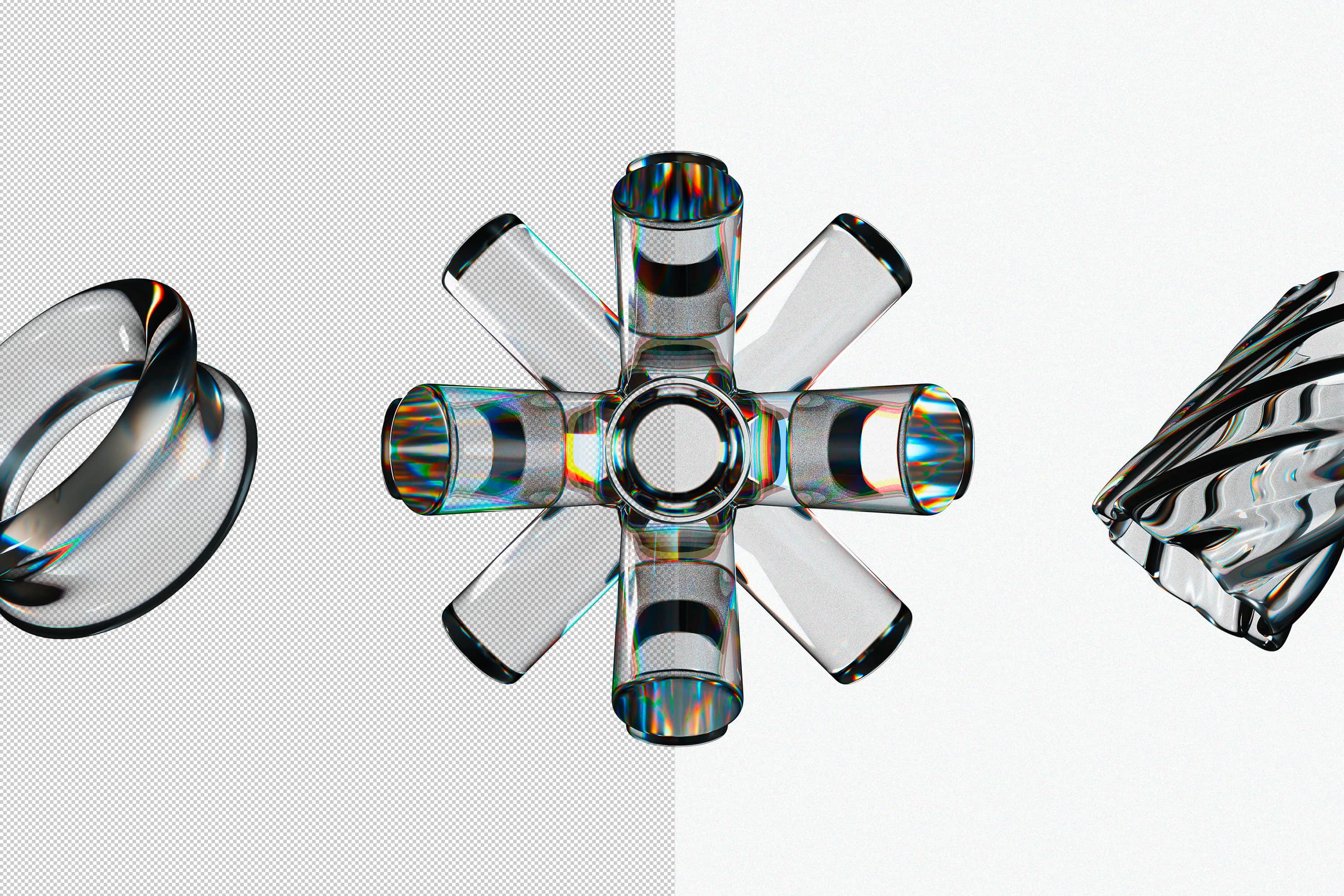 Liquid Glass 3D Shapes Pixelbuddha