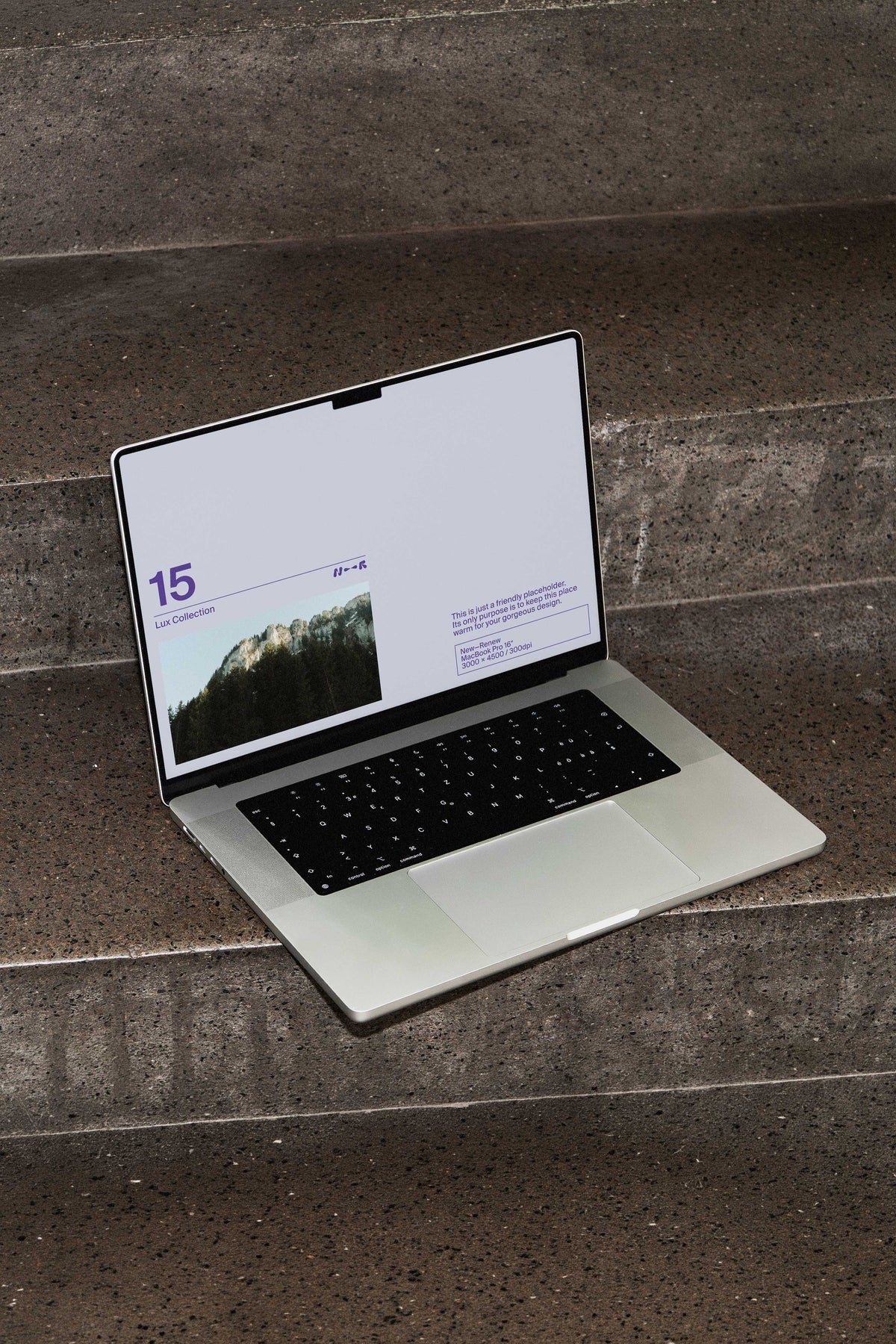 Rough Staircase MacBook Pro Mockup • LUX 015 New—Renew
