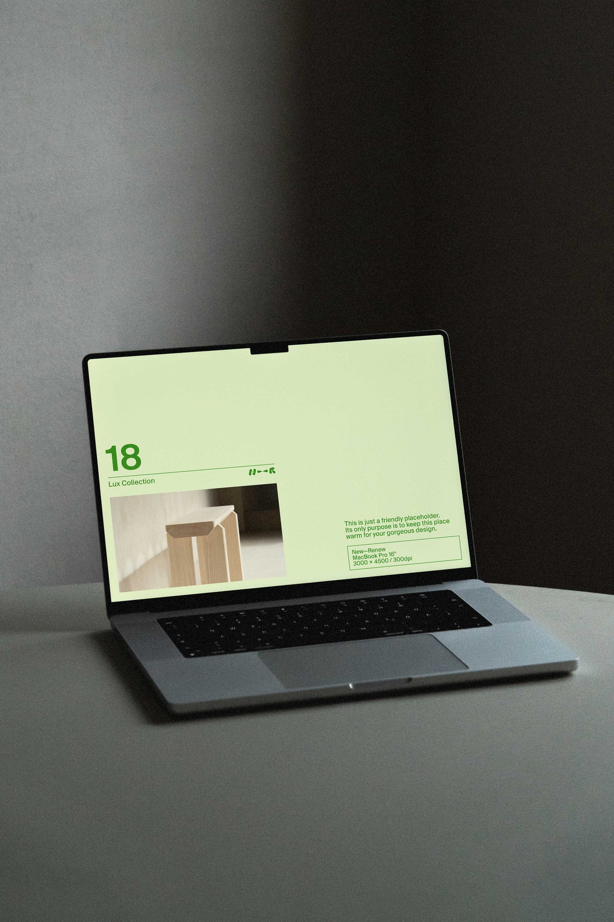 Dark Aesthetics MacBook Pro Mockup • LUX 018 New—Renew