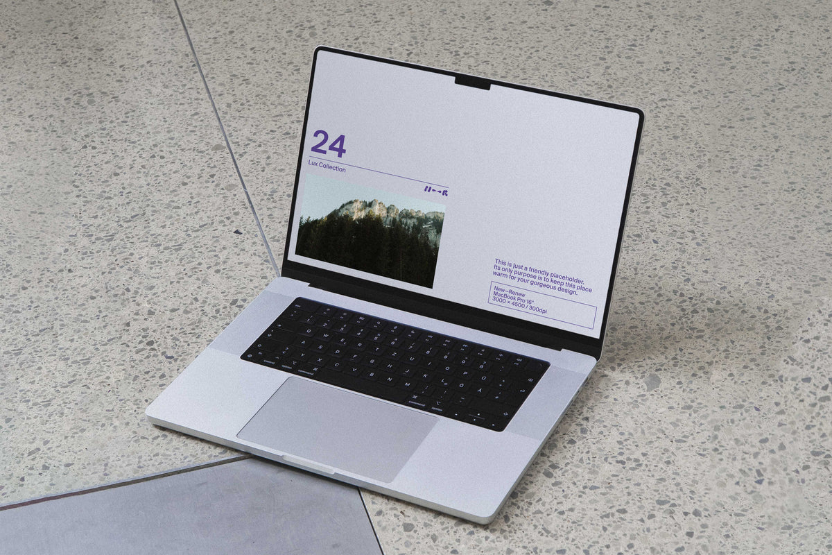Industrial MacBook Pro Mockup • LUX 024 New—Renew