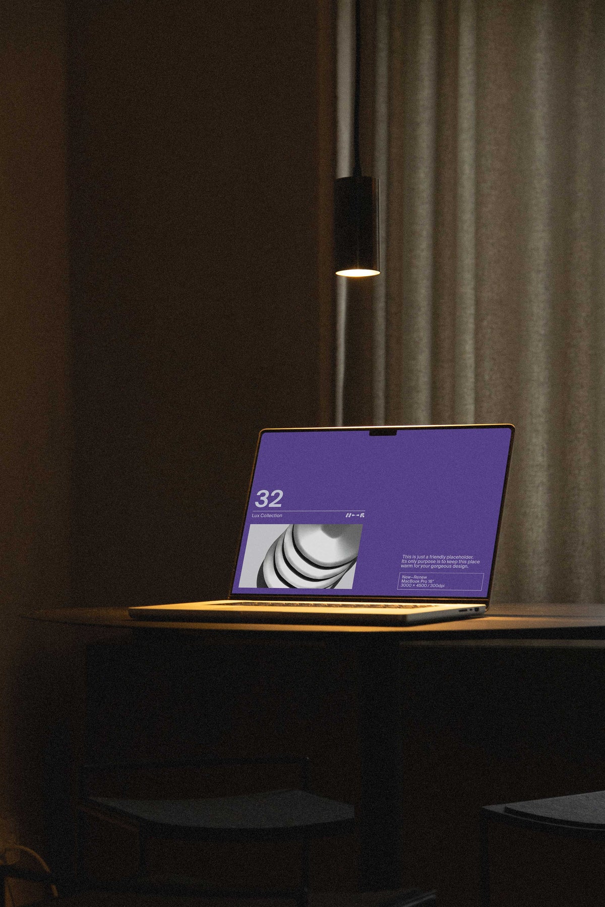 Dark Cozy MacBook Pro Mockup • LUX 032 New—Renew