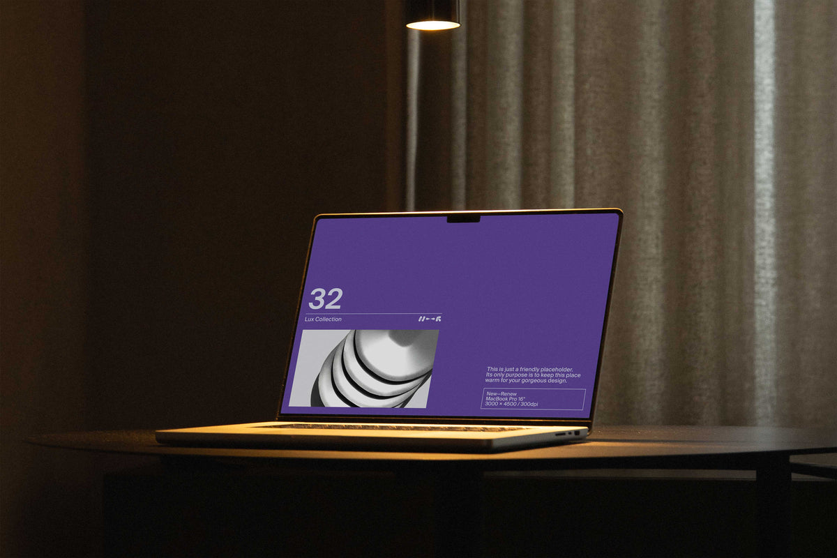 Dark Cozy MacBook Pro Mockup • LUX 032 New—Renew