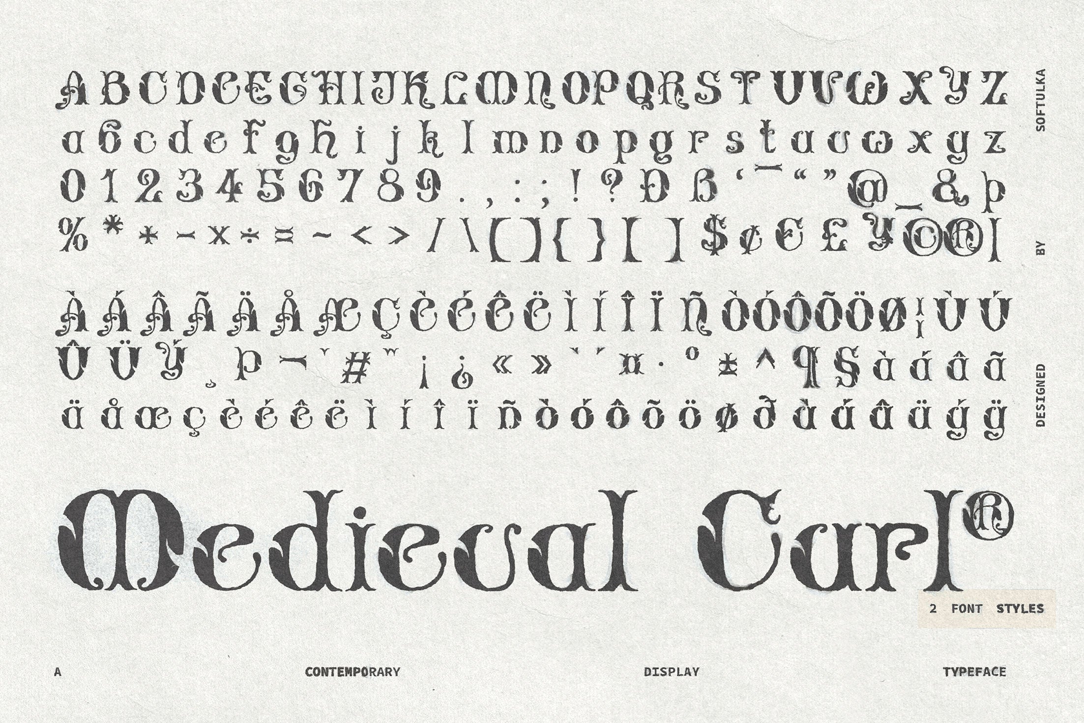 Medieval Curl Typeface Softulka