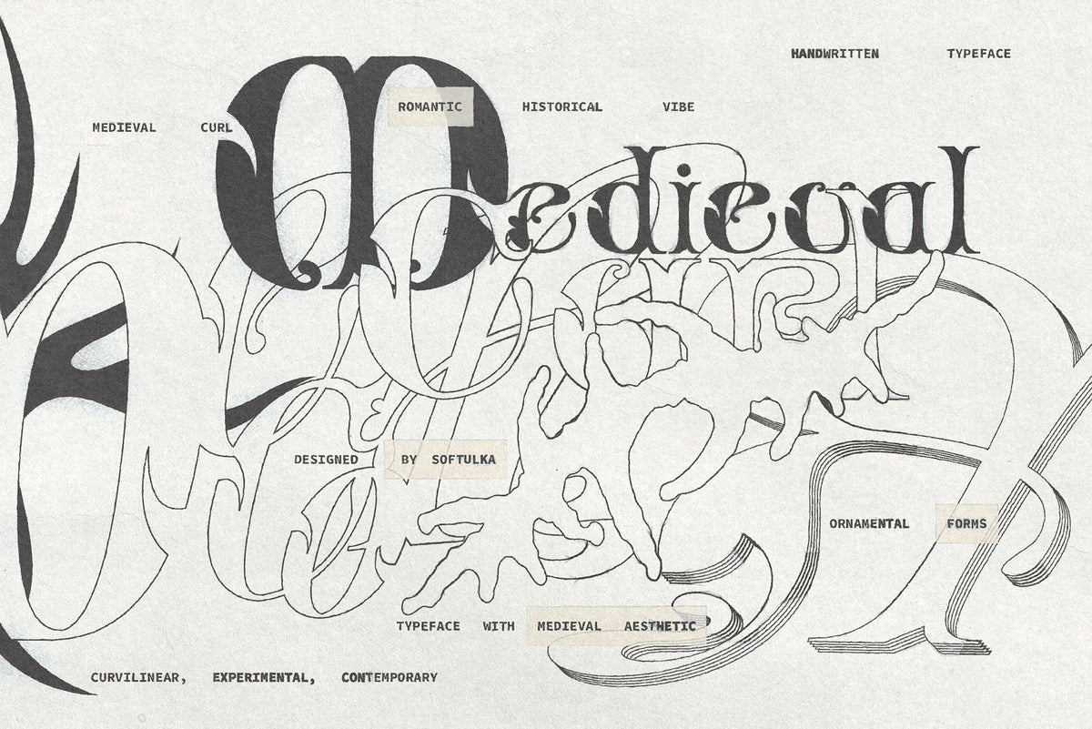 Medieval Curl Typeface Softulka