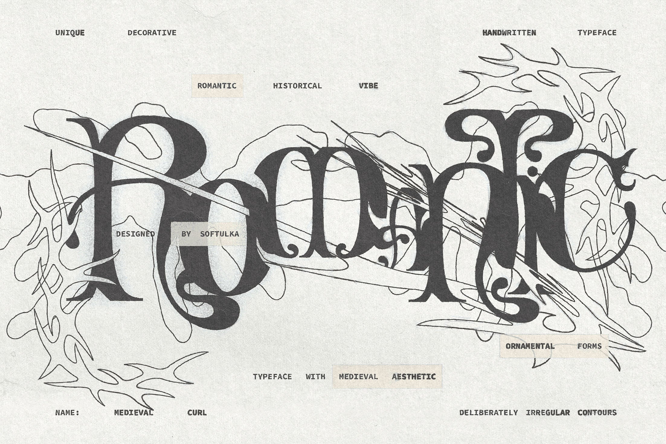 Medieval Curl Typeface Softulka