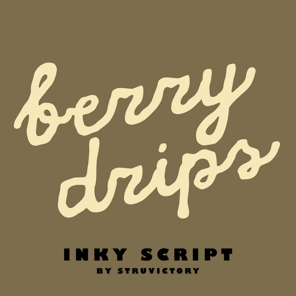 Berry Drips Messy Handwritten Script Victoria Strukovskaya