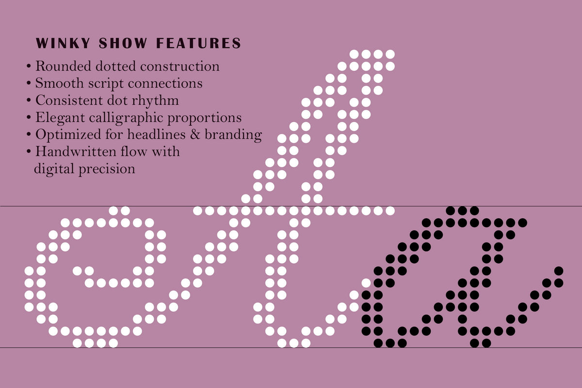Winky Show Dotted Art Fashion Script Victoria Strukovskaya