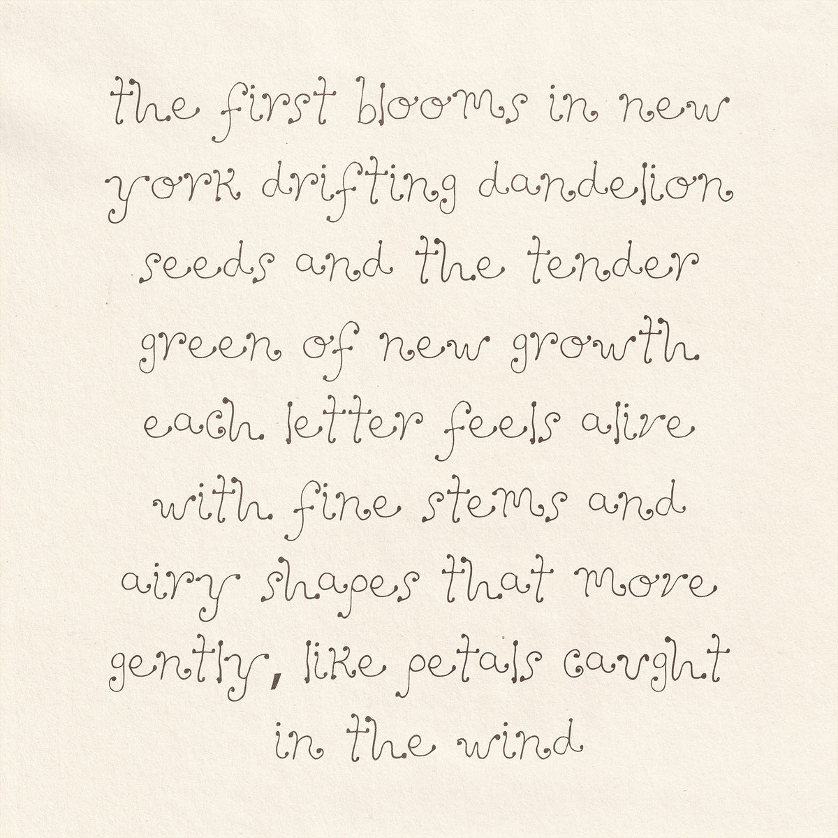 Dandelion Organic Hand Drawn Font Madeline O'Donoghue