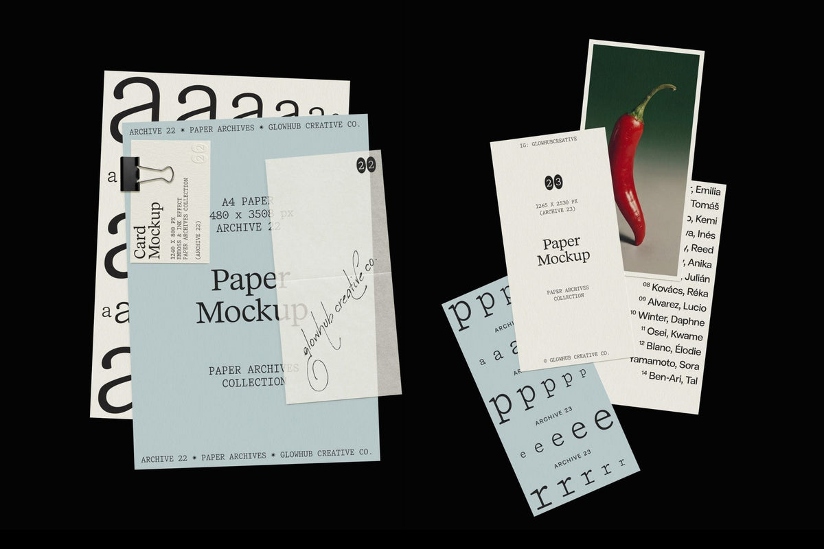 Paper Archives • Complete Mockup Collection Glowhub Creative Co.