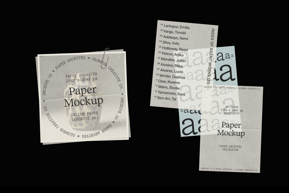 Paper Archives • Complete Mockup Collection Glowhub Creative Co.
