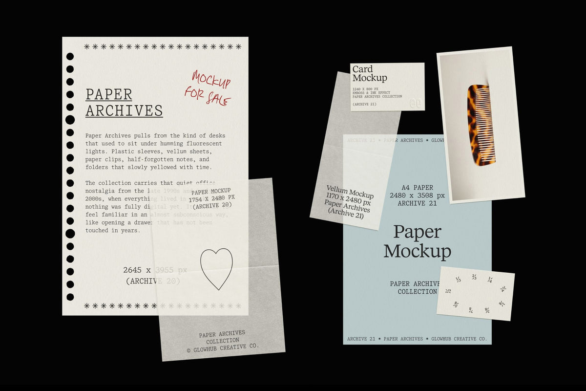 Paper Archives • Complete Mockup Collection Glowhub Creative Co.