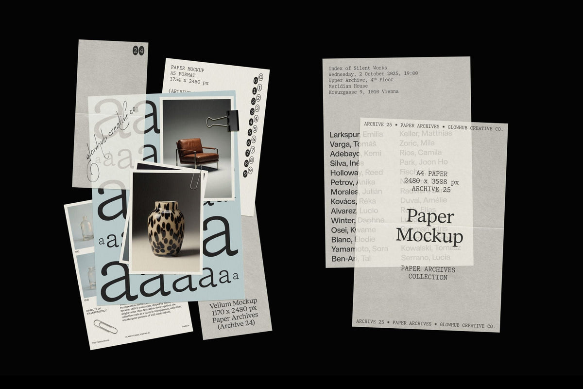 Paper Archives • Complete Mockup Collection Glowhub Creative Co.