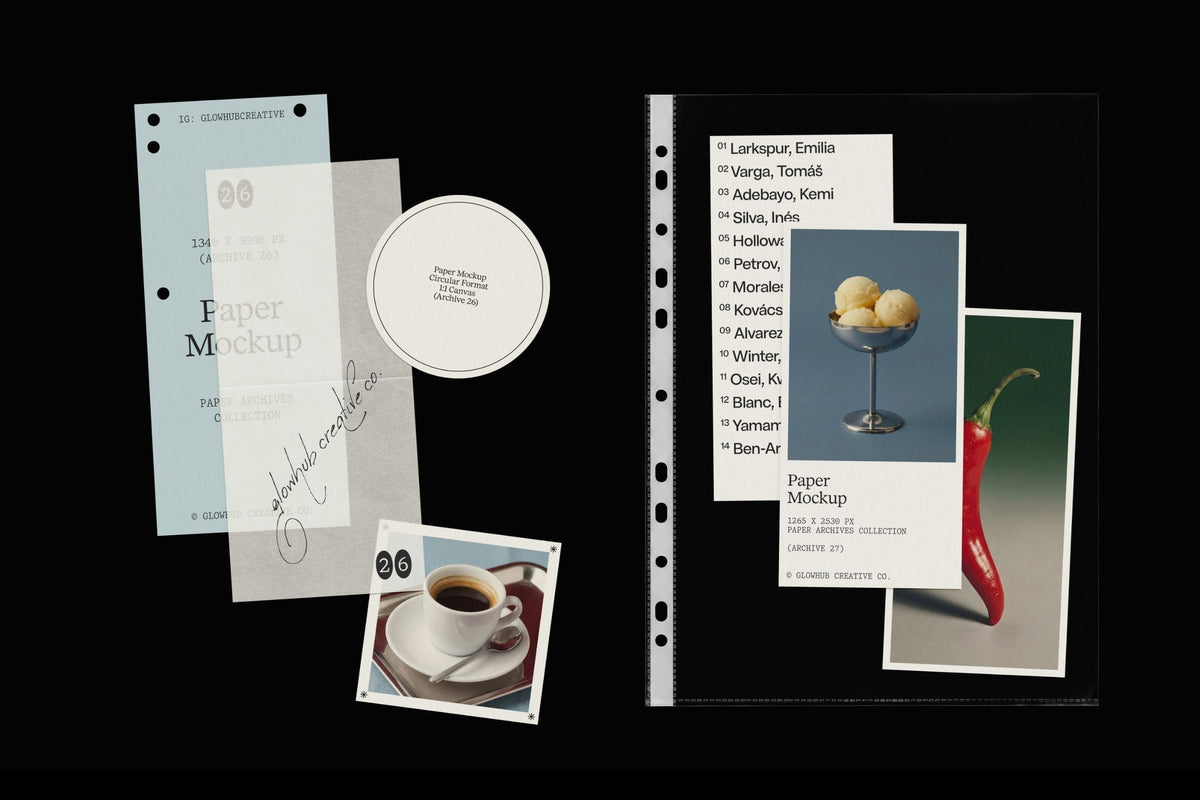 Paper Archives • Complete Mockup Collection Glowhub Creative Co.