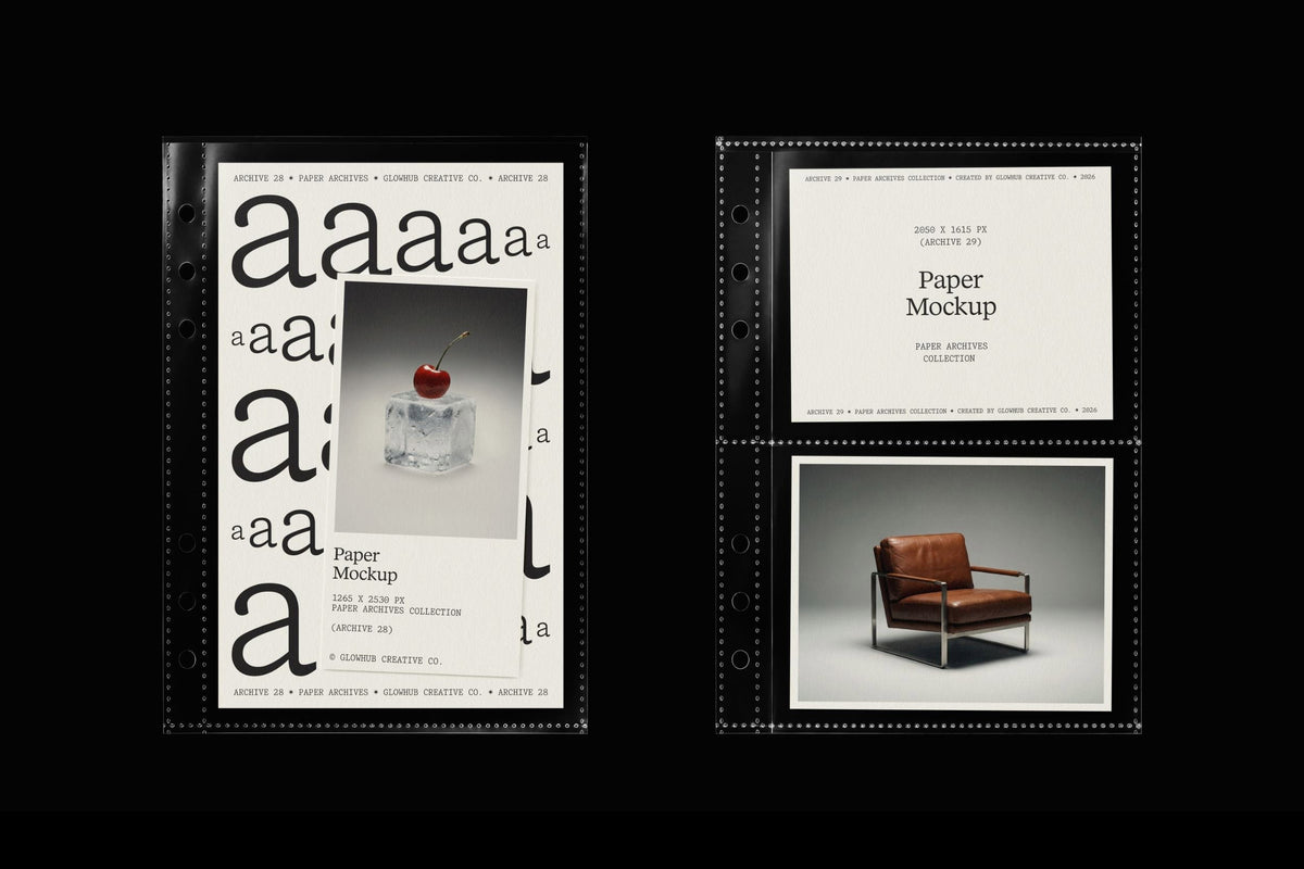 Paper Archives • Complete Mockup Collection Glowhub Creative Co.