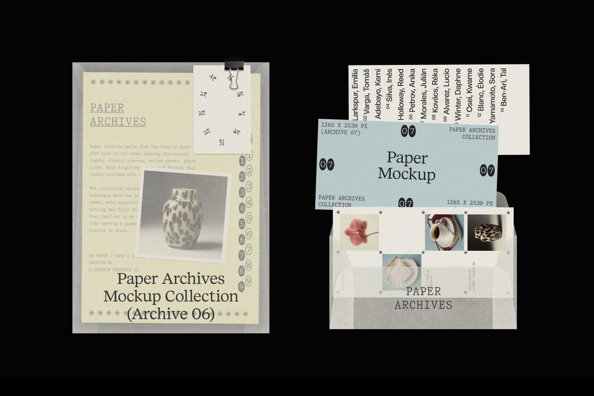 Paper Archives • Complete Mockup Collection Glowhub Creative Co.