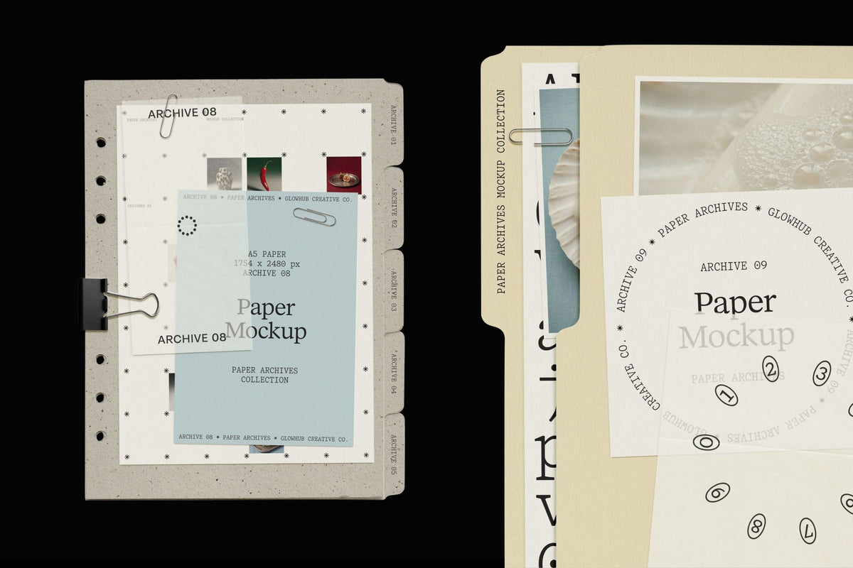 Paper Archives • Complete Mockup Collection Glowhub Creative Co.