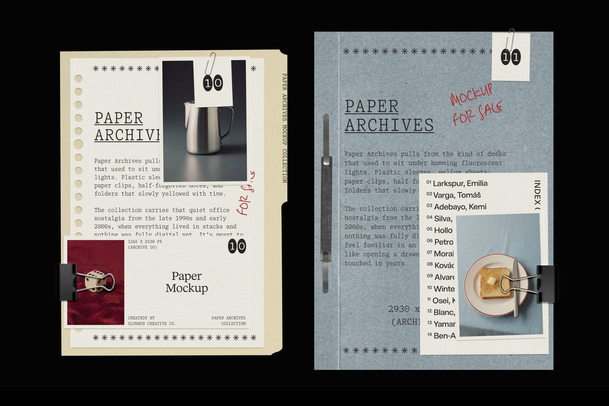 Paper Archives • Complete Mockup Collection Glowhub Creative Co.
