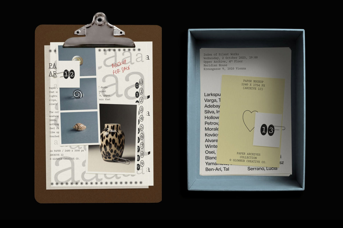 Paper Archives • Complete Mockup Collection Glowhub Creative Co.