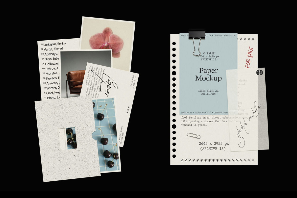 Paper Archives • Complete Mockup Collection Glowhub Creative Co.