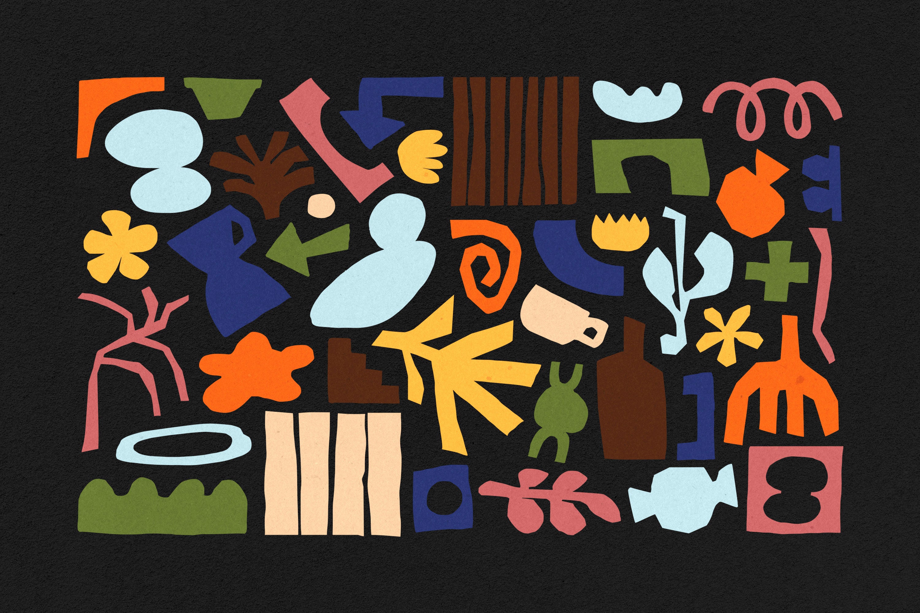 Paper Cut-Out Shapes Collection Pixelbuddha