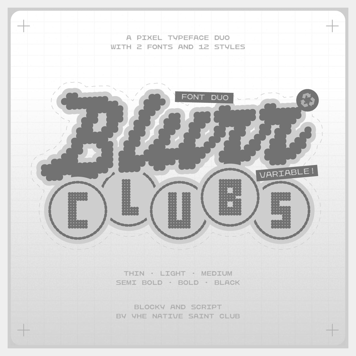 TNSC Blurr Clubs Typeface The Native Saint Club