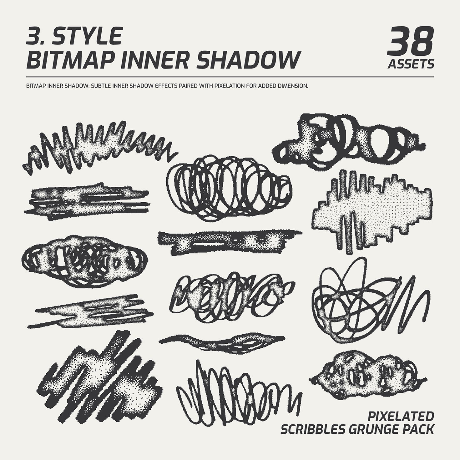 Pixelated Grunge Scribbles Pack