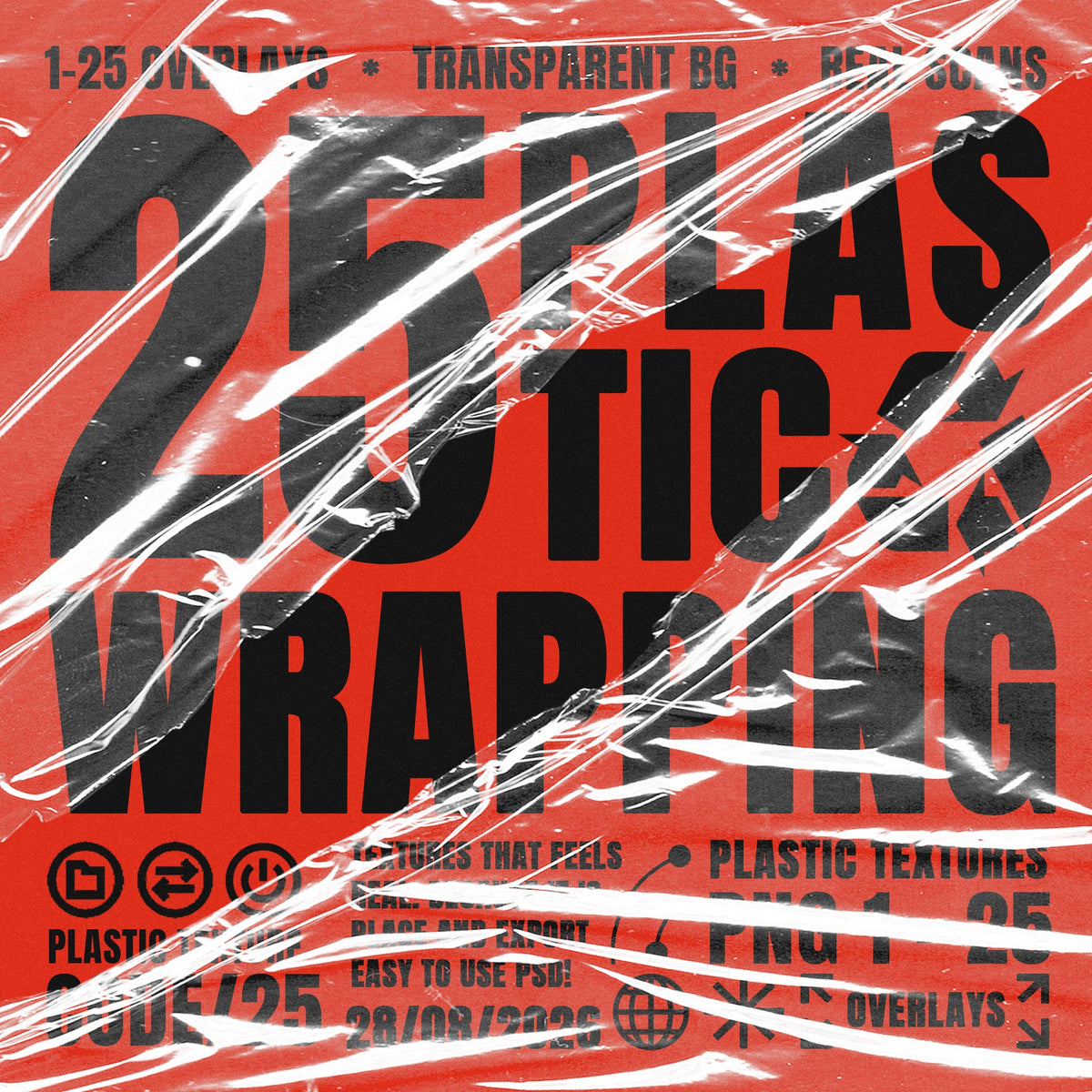 25 Thin Plastic Wrap Overlays Pixelbuddha