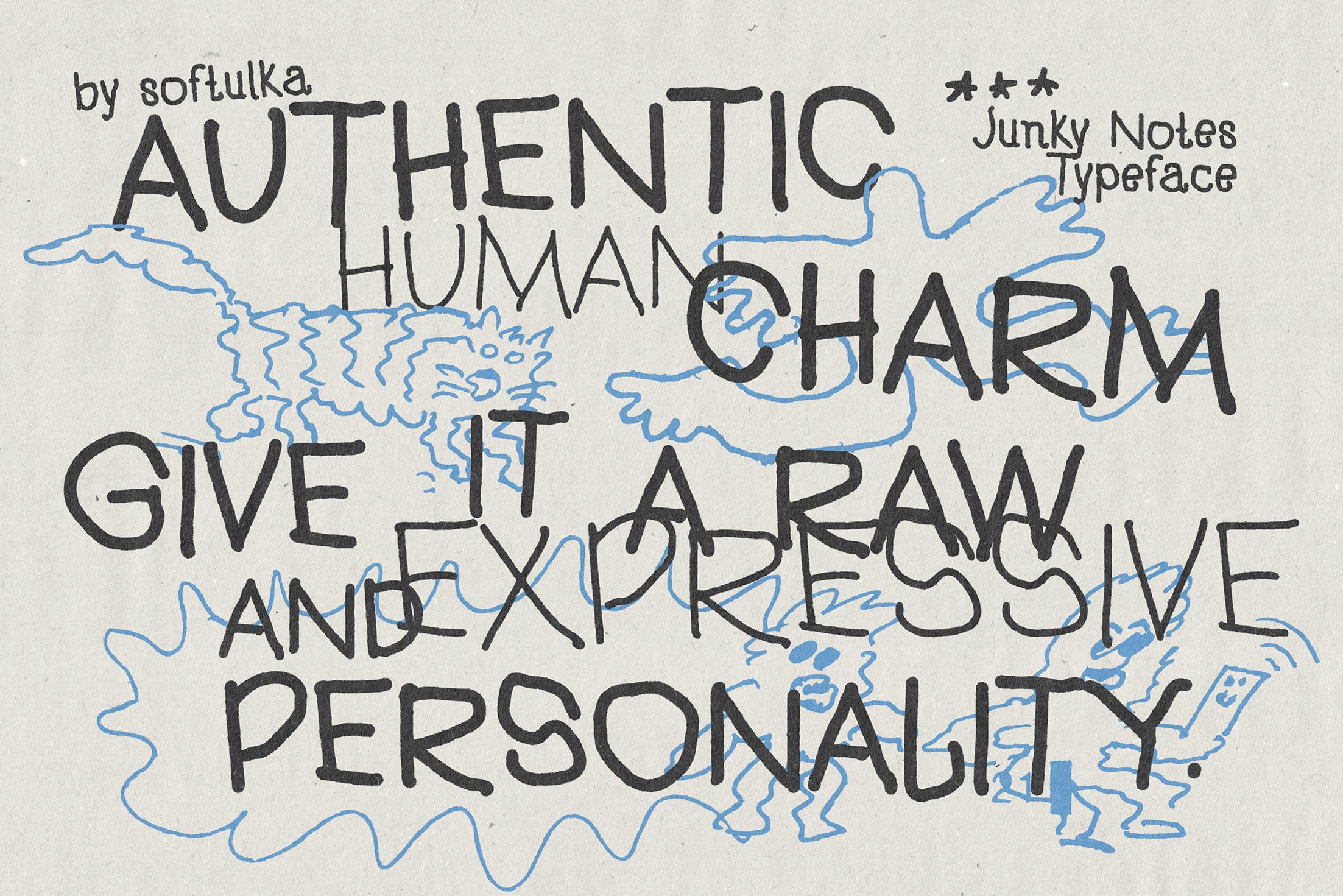Junky Notes Typeface Softulka