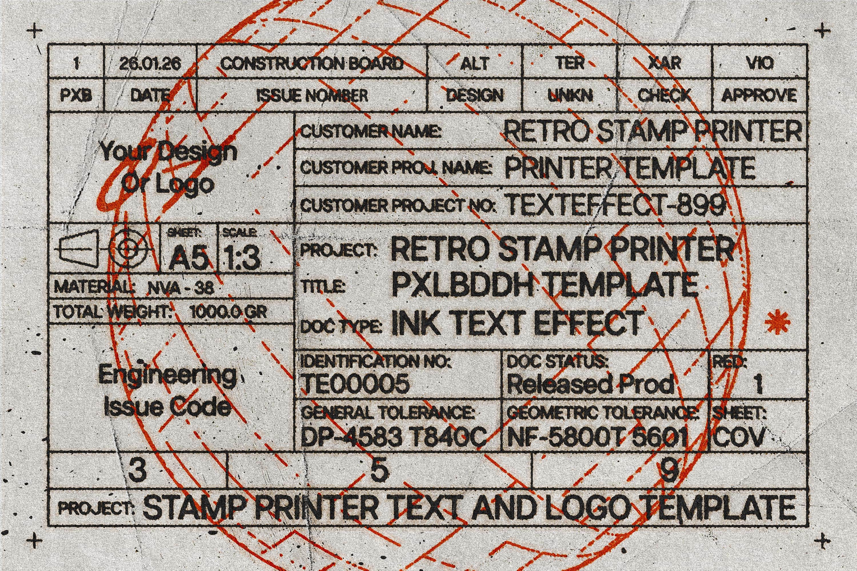 Retro Stamp Printer Template Pixelbuddha