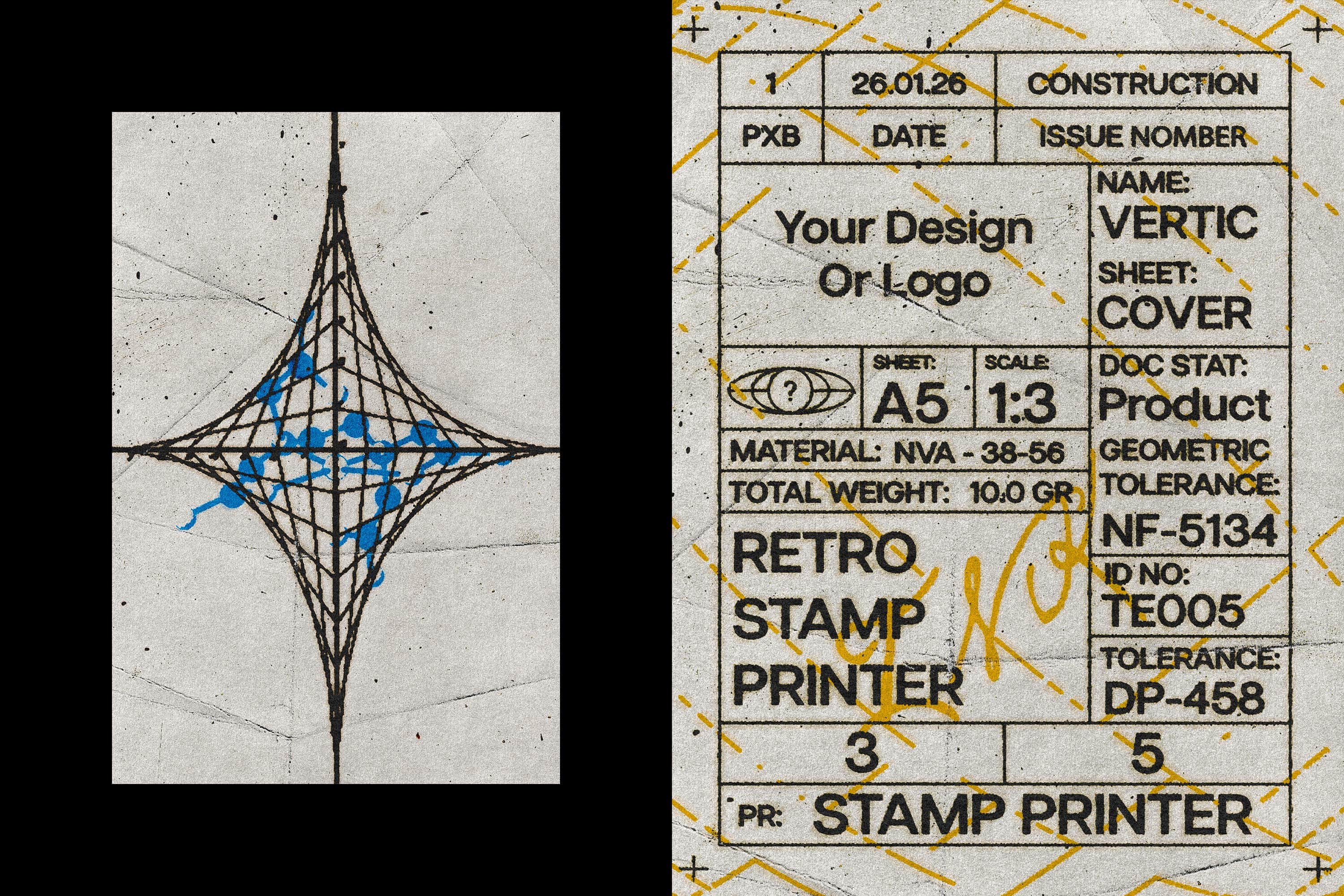 Retro Stamp Printer Template Pixelbuddha