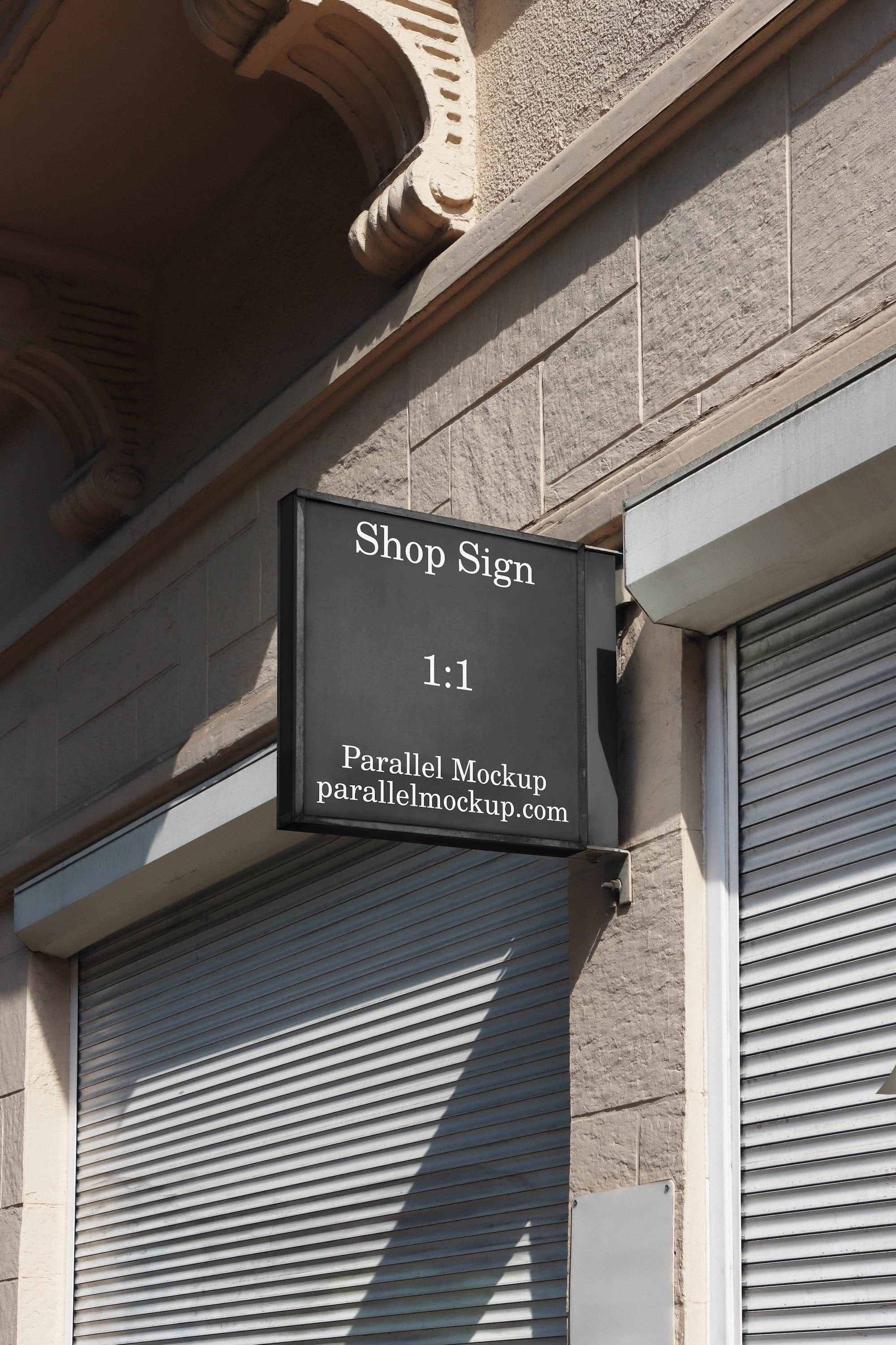 Shop Sign Mockup CI-A-01 Parallel Mockup