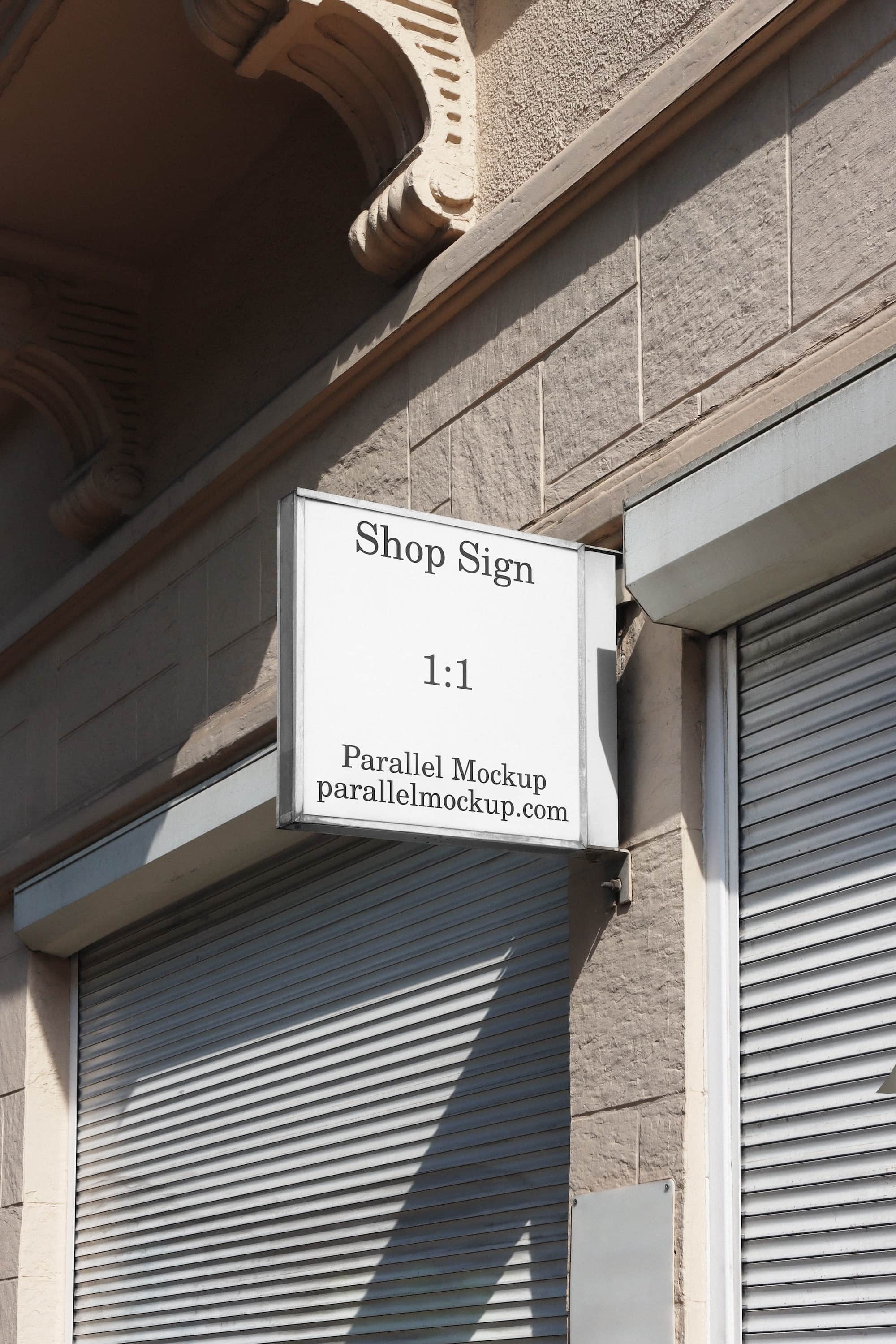 Shop Sign Mockup CI-A-01 Parallel Mockup