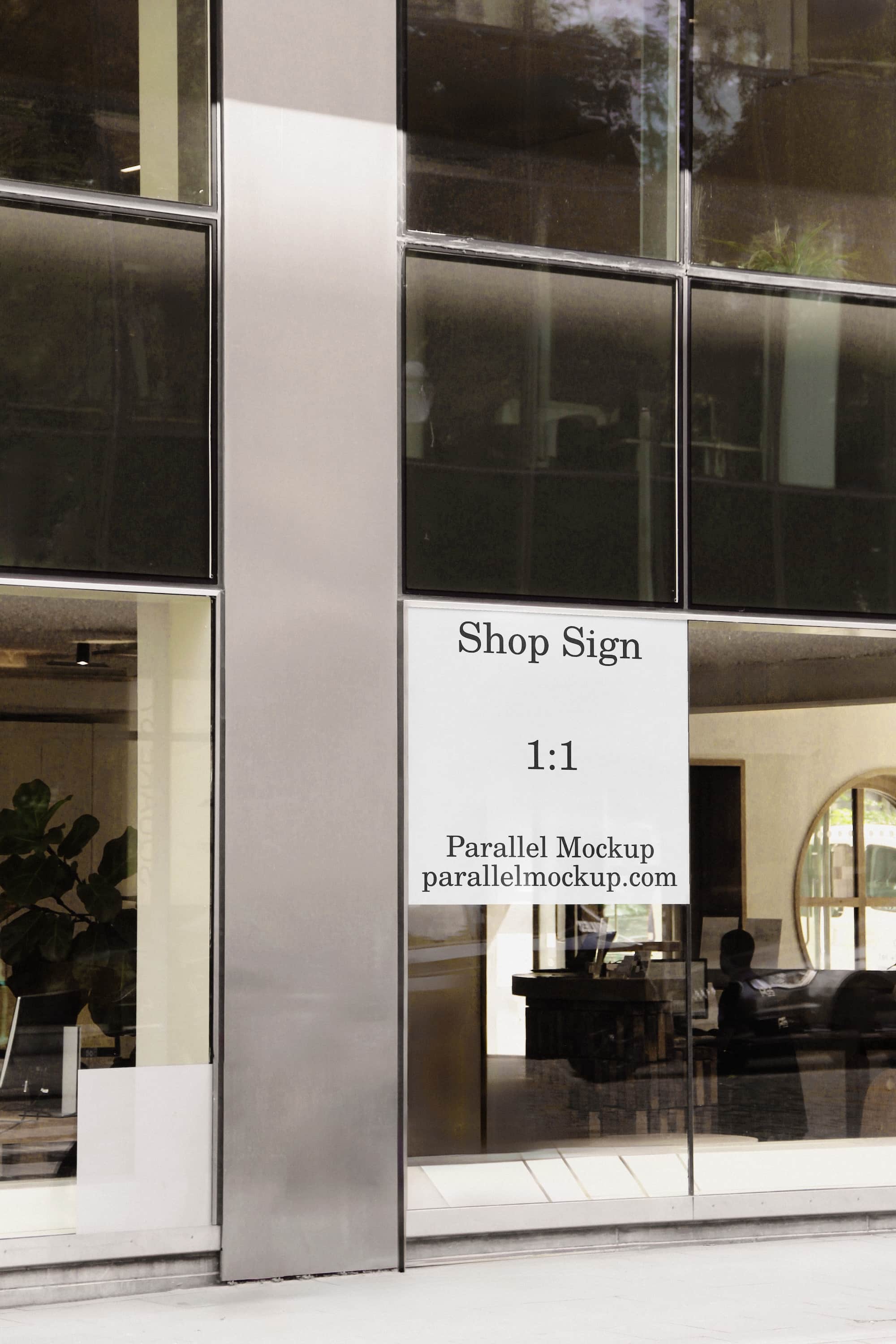 Shop Sign Mockup CI-A-16 Parallel Mockup