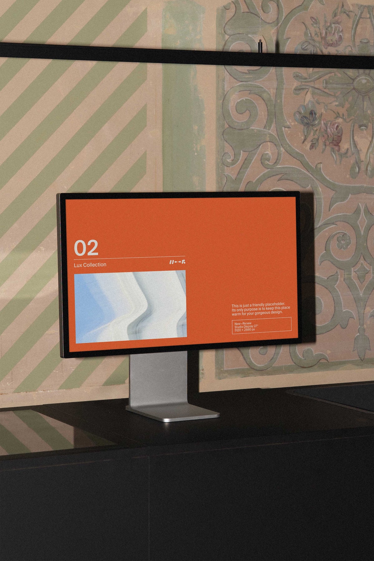 Vintage Luxury Studio Display Mockup • LUX 002 New—Renew