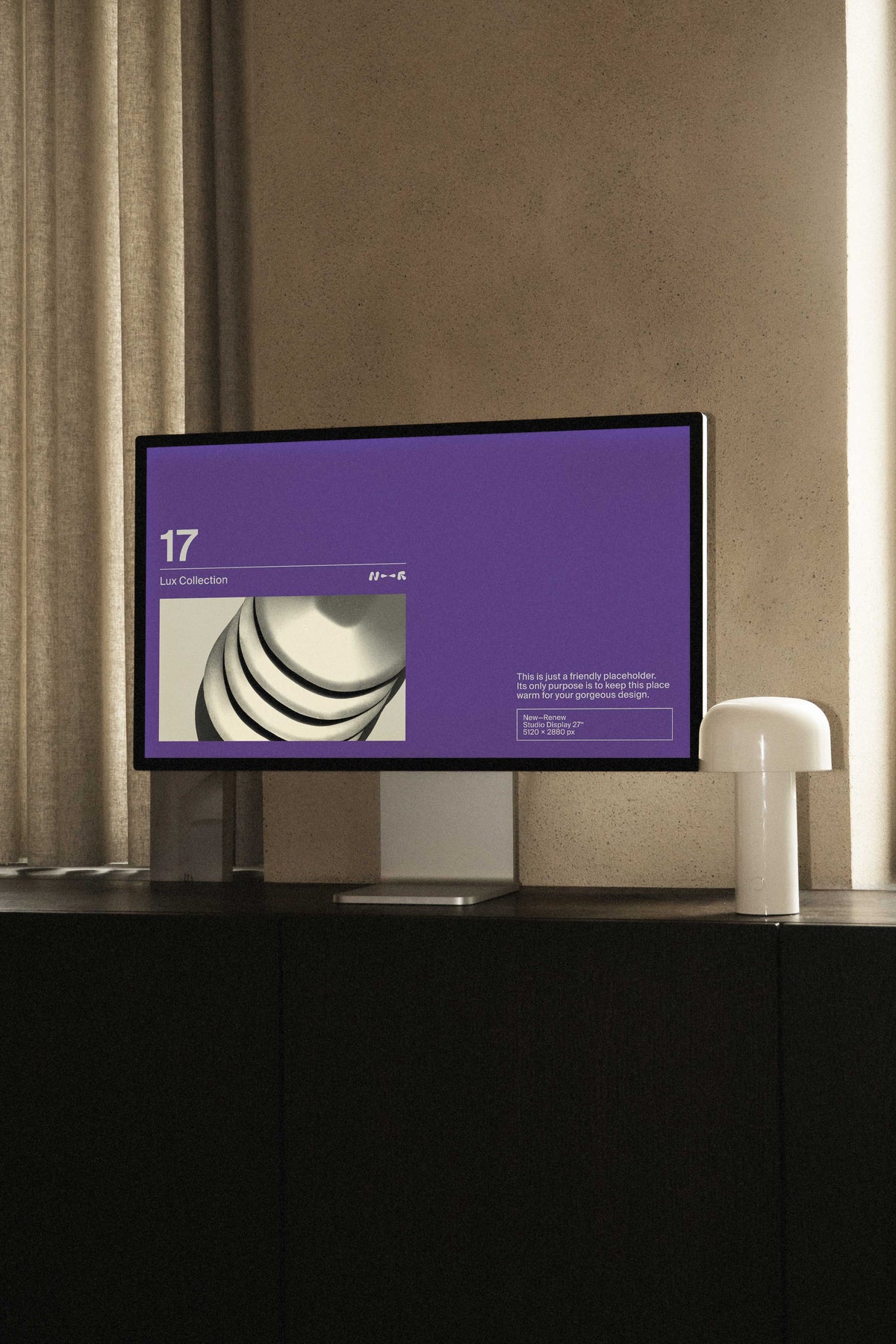 Cozy Studio Display Mockup • LUX 017 New—Renew